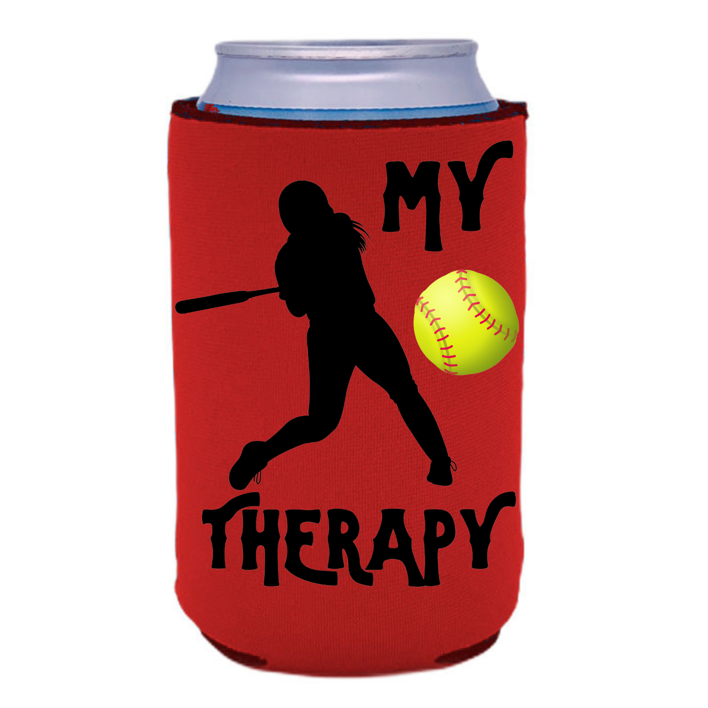 My Therapy ( Softball) - 12oz Can Koozie